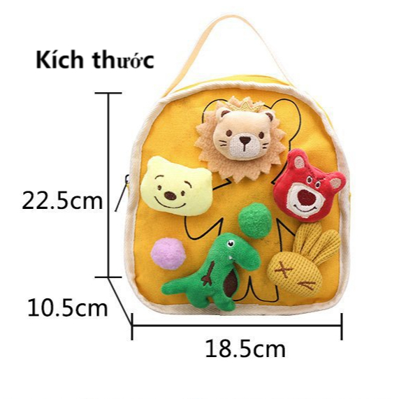 Balo Đi Học Bằng Vải Canvas Thiết Kế Hình Hoạt Hình Phong Cách Hàn Quốc Dành Cho Trẻ Nhỏ Mẫu Giáo