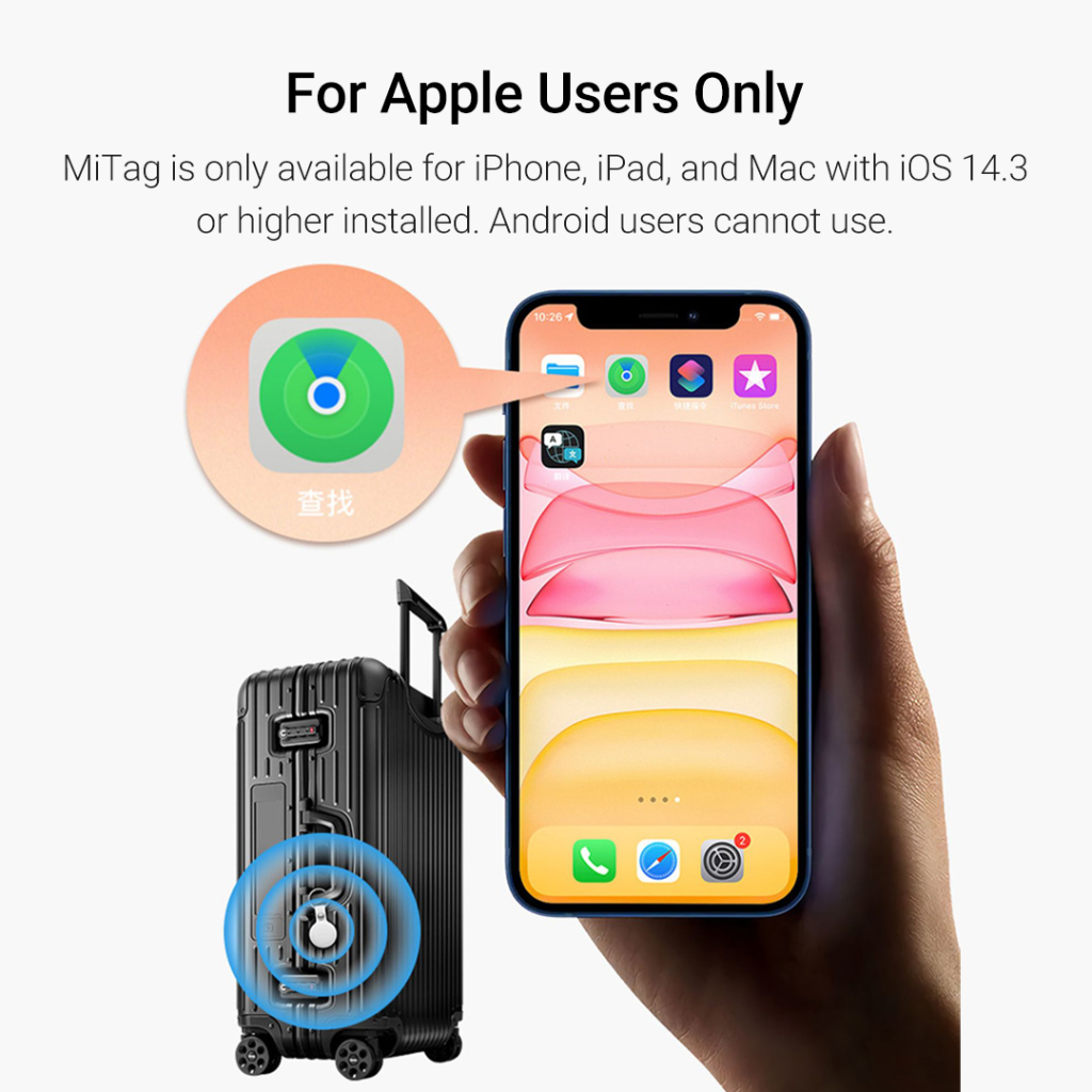 Xiaomi Youpin Mi Tag Thiết Bị Theo Dõi Bluetooth 120m Chống Thấm Nước Cho Điện Thoại Di Động