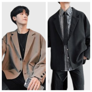 ♞AFF LIGA♞ Áo blazer dáng rộng phong cách Hàn Quốc cho nam