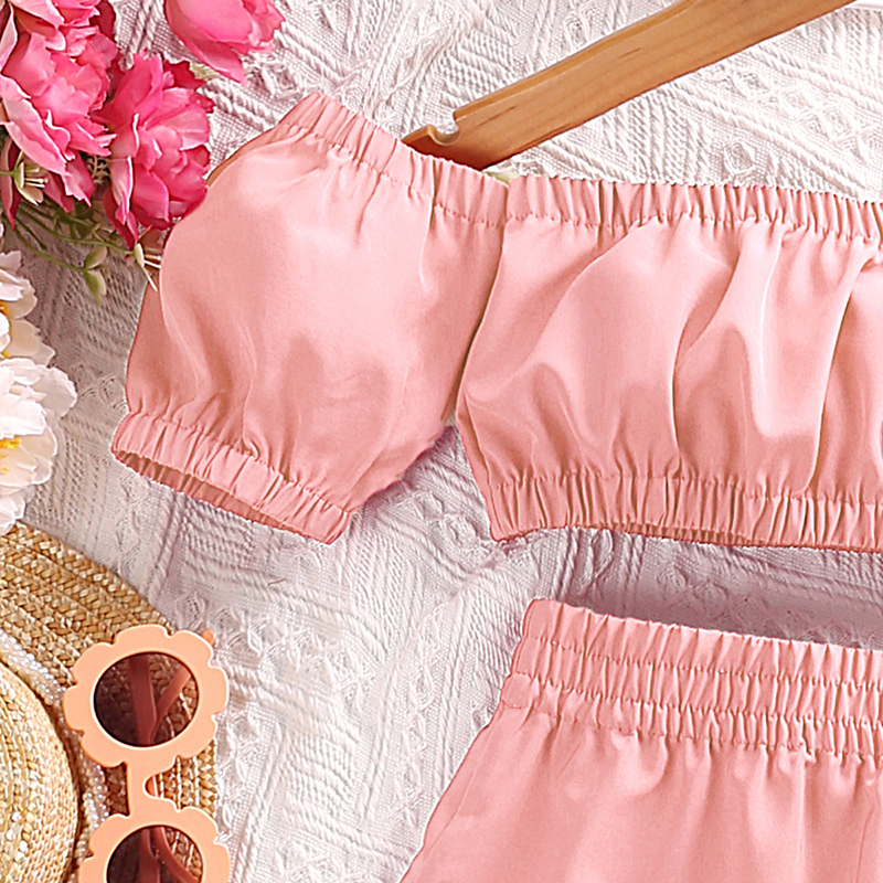 Set đồ 2 món SIYYIS gồm áo croptop màu vàng và chân váy xinh xắn phong cách thời trang cho bé gái dự tiệc sinh nhật