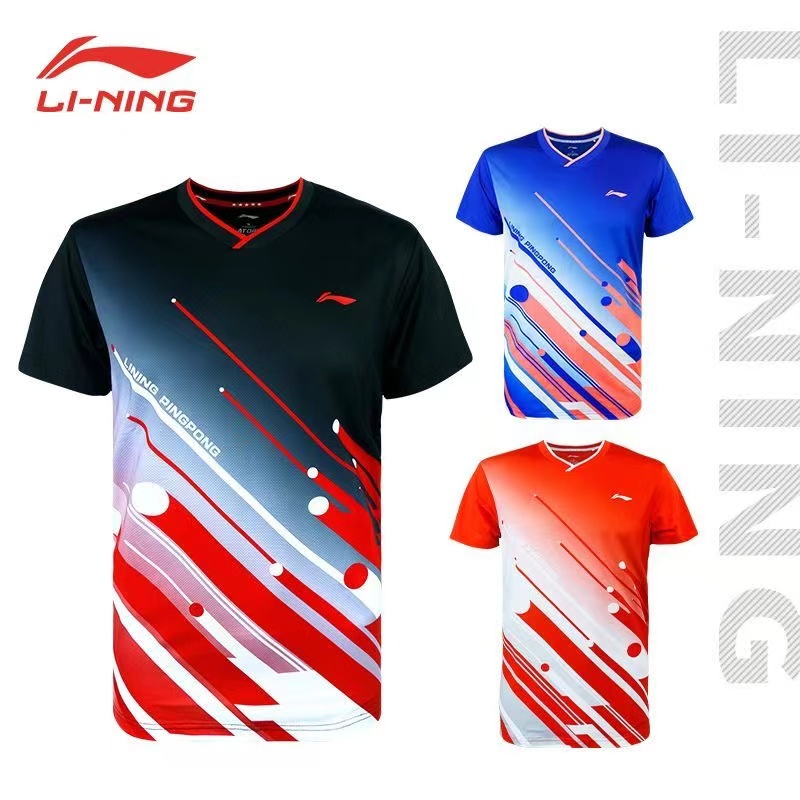 Li Ning 'S Bộ Đồ Thể Thao Tay Ngắn Thể Thao Đánh Tennis Cầu Lông Đội Tuyển Quốc Gia Nhanh Khô Thoáng Khí Cho Nam Và Nữ