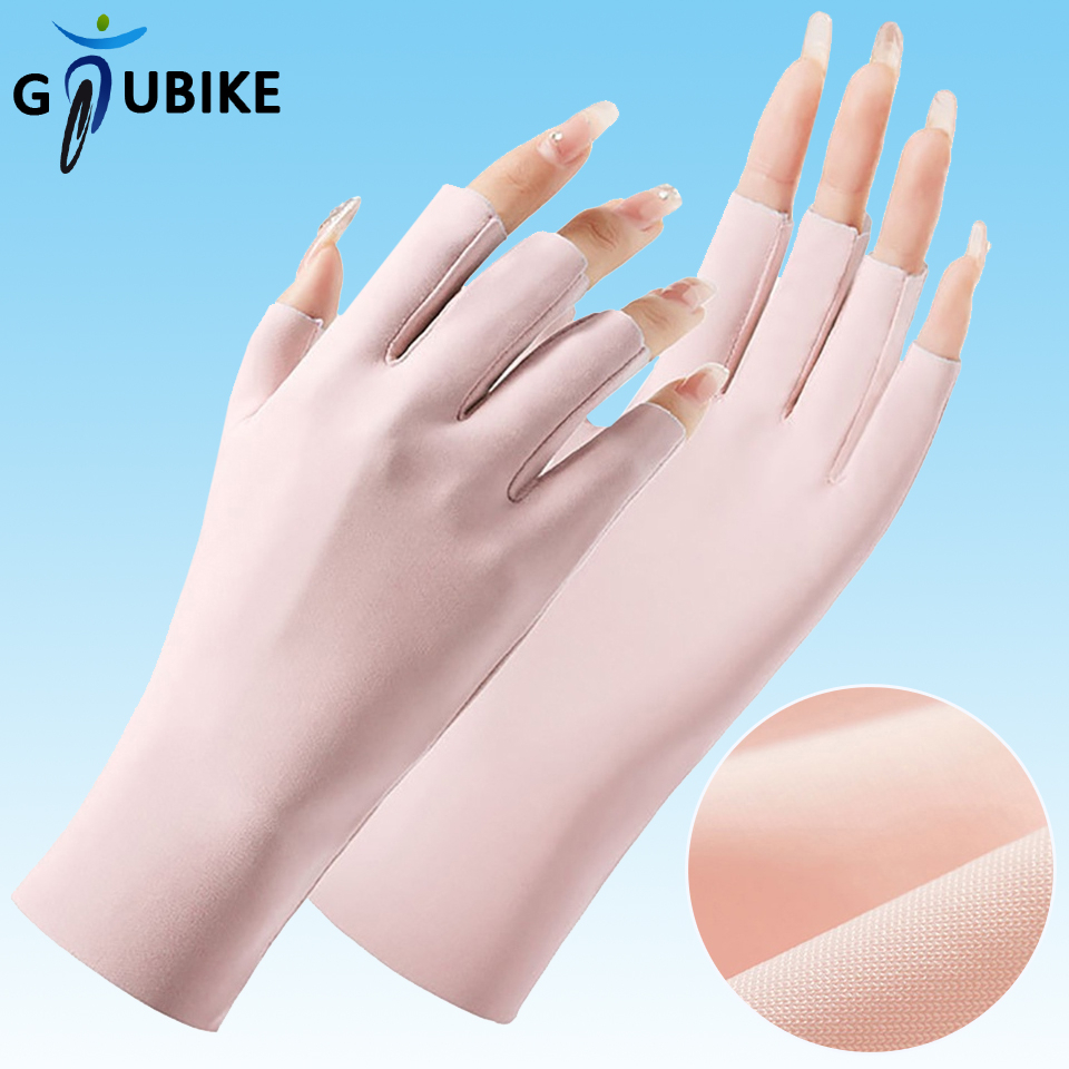 GTUBIKE Găng tay hở ngón chống tia uv chống nắng UPF50+ siêu nhẹ thoáng khí tiện dụng cho nam và nữ khi đi xe đạp