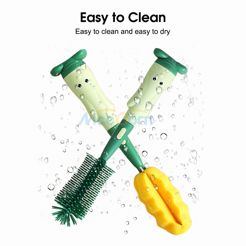 Bộ Cọ Vệ Sinh Bình Sữa / Núm Vú Giả 3 Trong 1 Bằng Silicon Mềm Chống Trượt