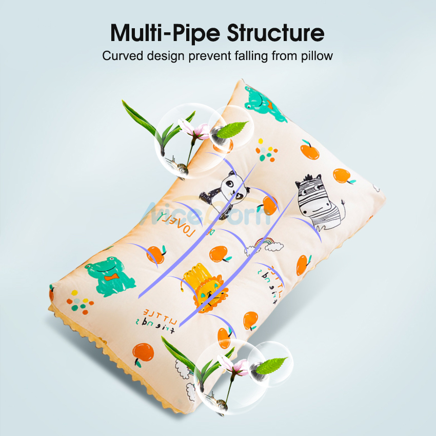 Niceborn Gối Ngủ Cotton Nguyên Chất Hình Chữ Nhật Mềm Mại Thoáng Khí Dành Cho Trẻ Sơ Sinh
