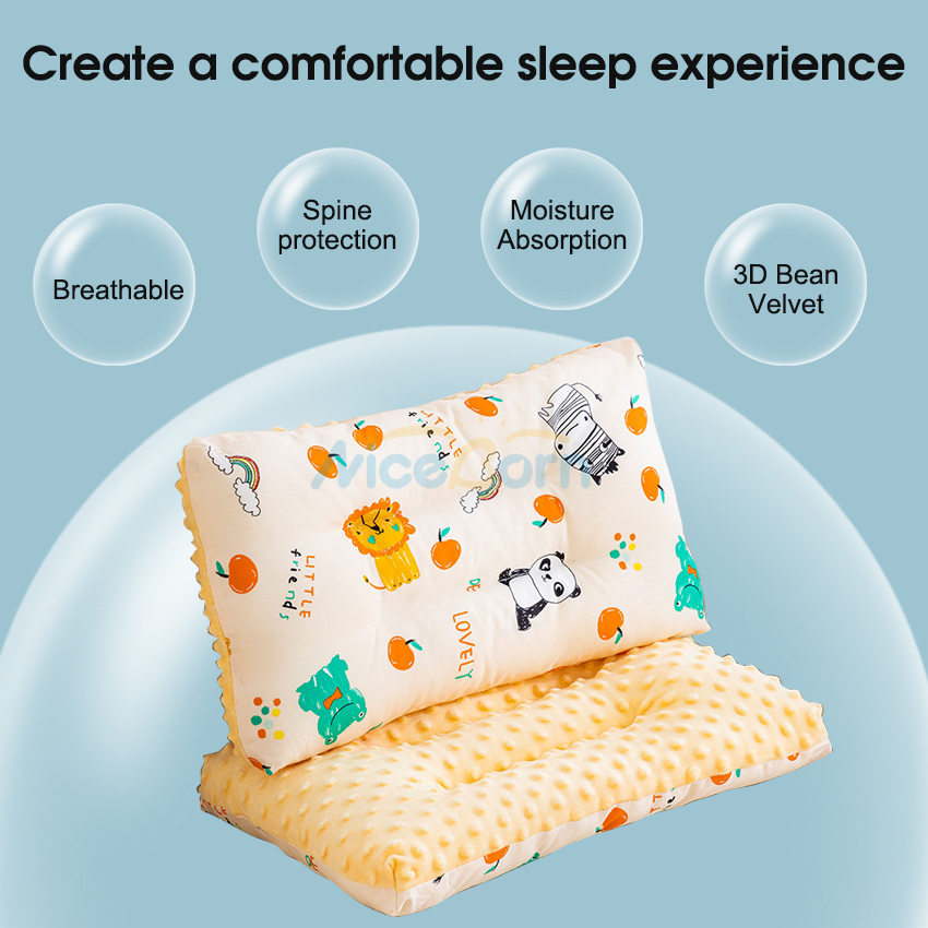 Niceborn Gối Ngủ Cotton Nguyên Chất Hình Chữ Nhật Mềm Mại Thoáng Khí Dành Cho Trẻ Sơ Sinh