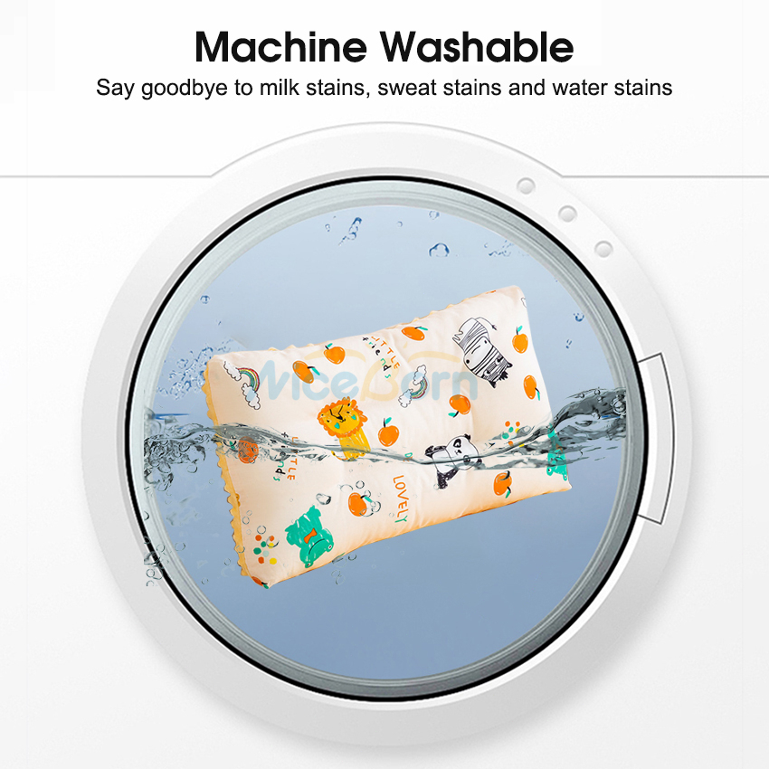 Niceborn Gối Ngủ Cotton Nguyên Chất Hình Chữ Nhật Mềm Mại Thoáng Khí Dành Cho Trẻ Sơ Sinh