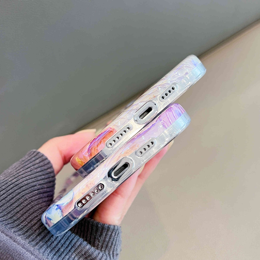 Ốp Điện Thoại IMD Hình Hoa Sơn Dầu Cho IPhone 11 12 13Pro Max 14Pro Max