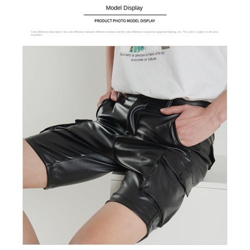 Quần Short Giả Da Phối Túi Thời Trang Mùa Hè Cho Nam