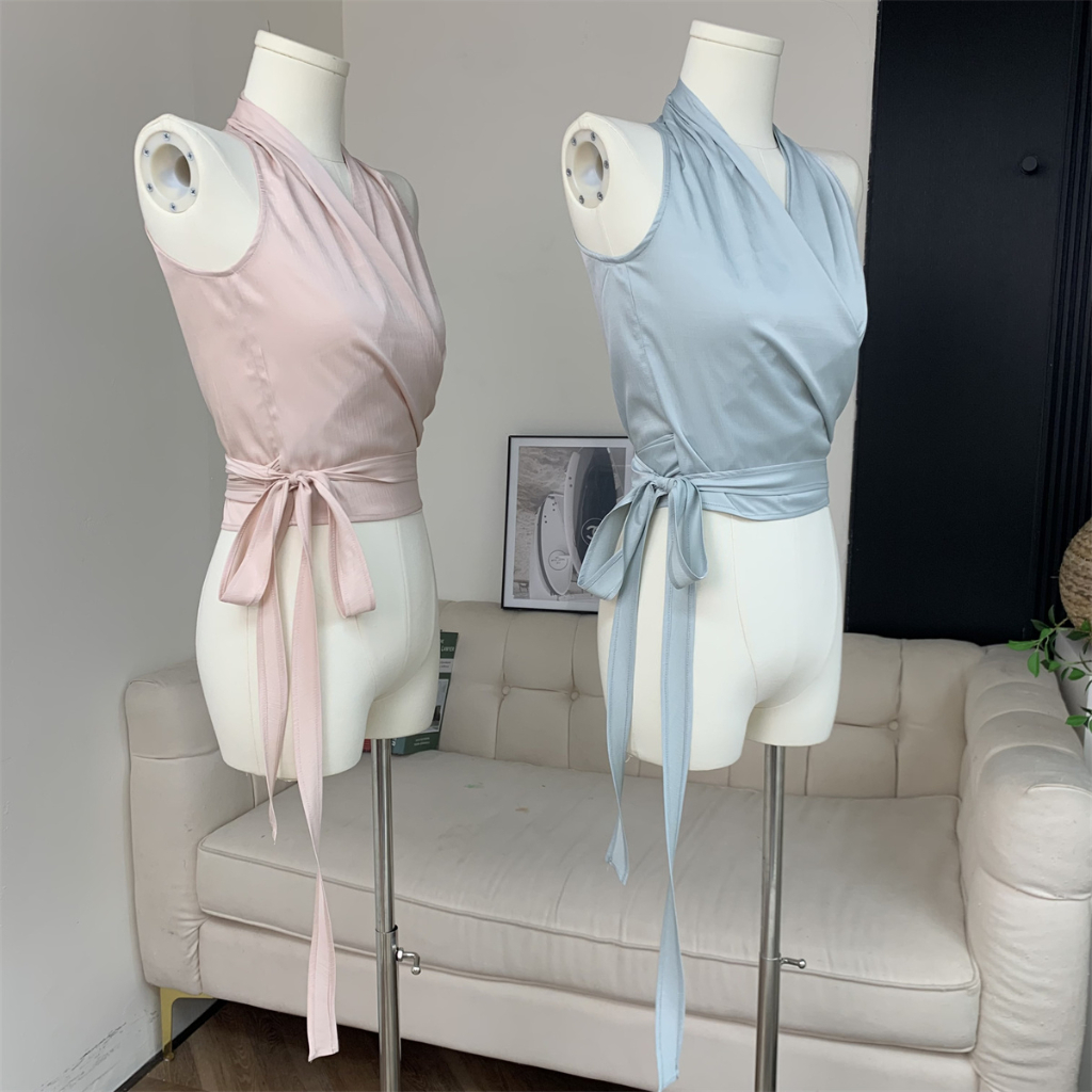 Áo Croptop Hai Dây Cổ Chữ V Thời Trang Mùa Hè Quyến Rũ Cho Nữ