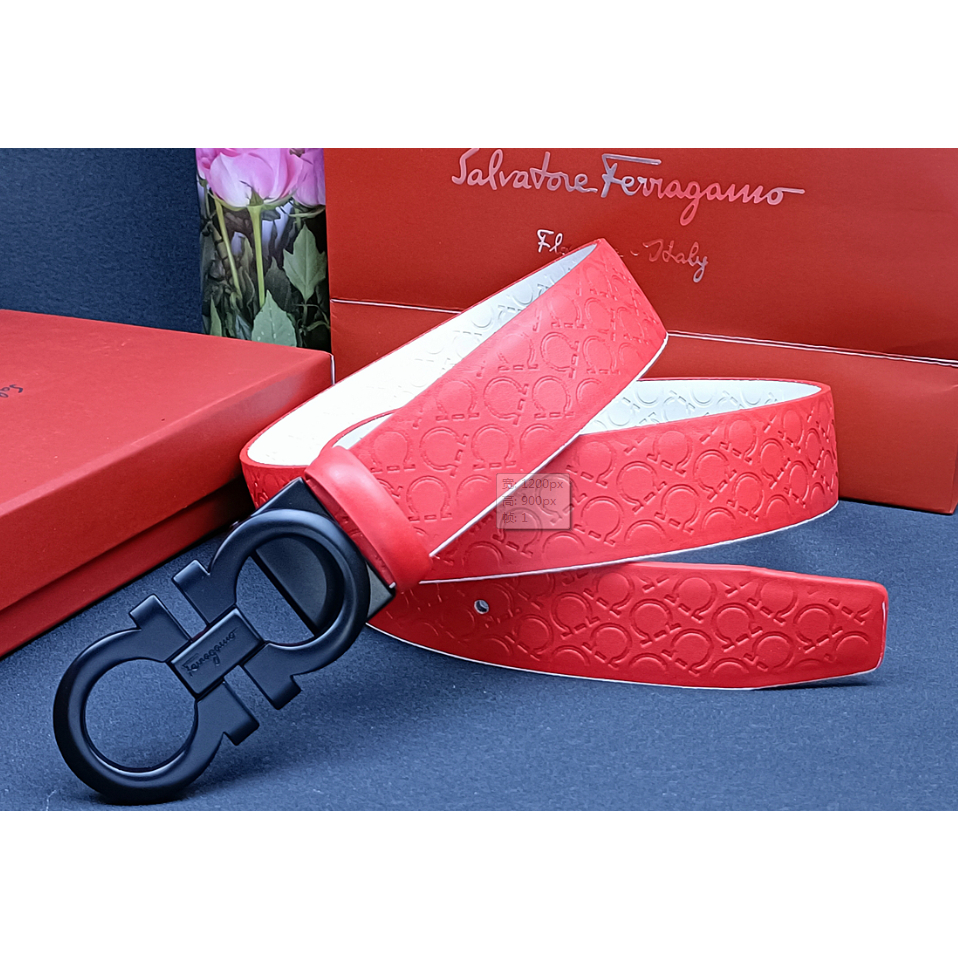 Salvatore Ferragamo Thắt Lưng Da Thật Cài Khóa Thiết Kế Trẻ Trung Cho Nam