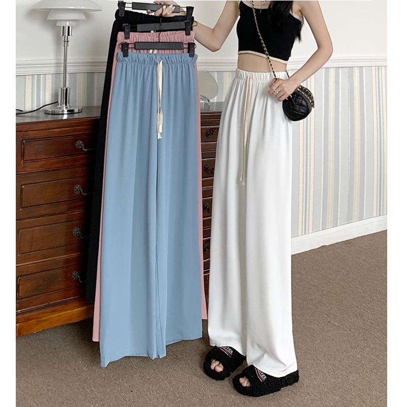 Quần ống rộng Lưng Cao Màu Trơn Đơn Giản Thời Trang Hàn Quốc Cho Nữ