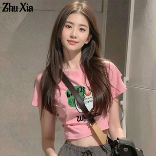 ZhuXia Áo Thun Nữ Ngắn In Hình Cô Gái Dễ Thương