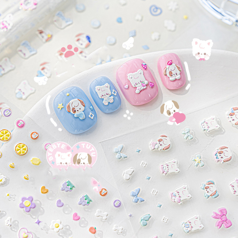 Mr. Paper 1 vé/túi 3d Dán nổi Móng tay thú vật dễ thương Super mini sticker Trang trí diy Goo thẻ bài Tai nghe điện thoại di động 3d Hình dán văn phòng phẩm học sinh