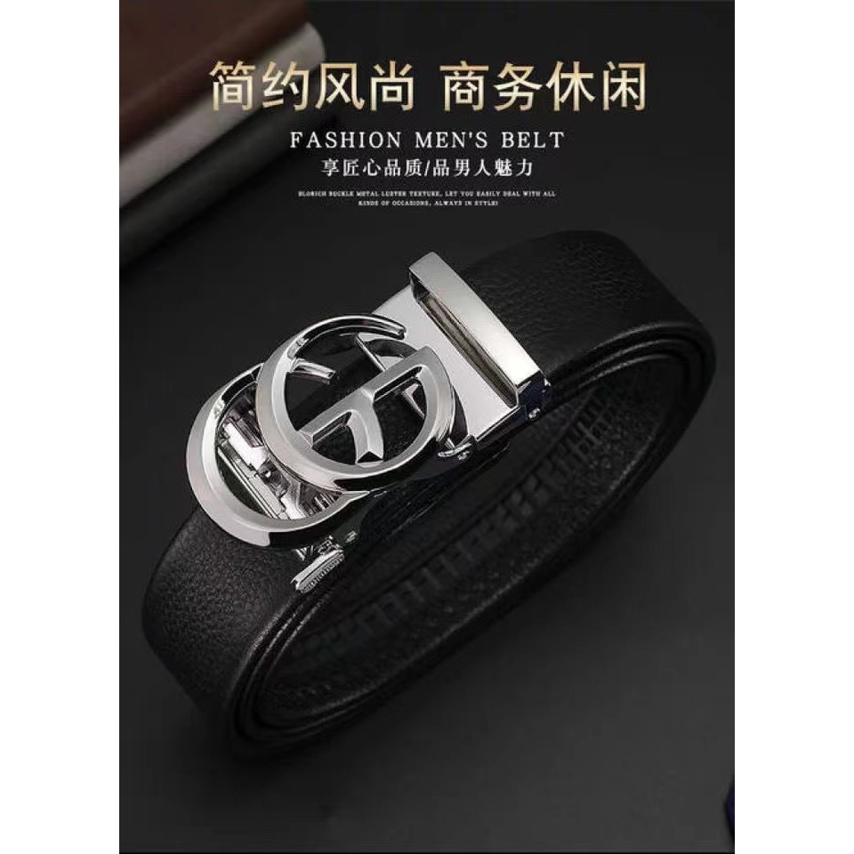 Thắt Lưng Da Mặt Chữ Gucc-i  Cá Tính Cho Nam