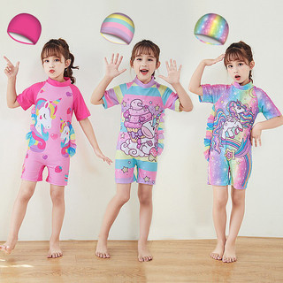 1 Bộ Đồ Bơi 3D Hình Kỳ Lân / Hồng Hạc / Cầu Vồng Dễ Thương Chất Lượng Cao Thời Trang Mùa Hè Cho Bé Gái