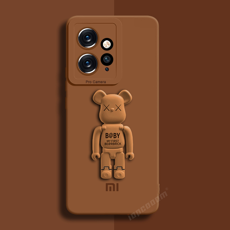 Ốp Điện Thoại Silicon Mềm Có Giá Đỡ Hình Gấu Dễ Thương Cho Xiaomi Redmi Note 12 4G 11 Pro Plus 11E 11S 5G