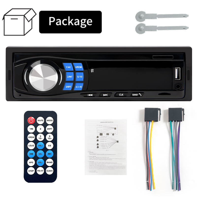 Radio Bluetooth MP3 1 Din Hỗ Trợ Usb / Aux / Thẻ TF Cho Xe Hơi