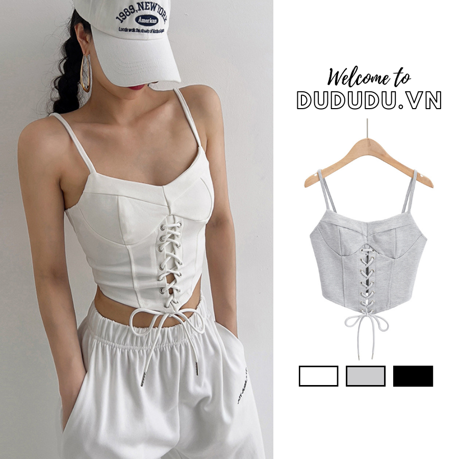Áo croptop hai dây ôm body, phong cách retro gợi cảm, sexy, cá tính áo 2 dây thời trang xuân hè dành cho nữ