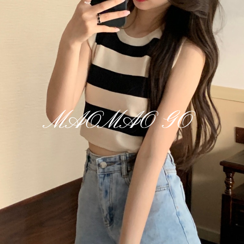Maomao GO Áo len croptop 3 lỗ ZHELIHANGFEI chất đẹp co giãn hàng Quảng Châu cao cấp cho nữ