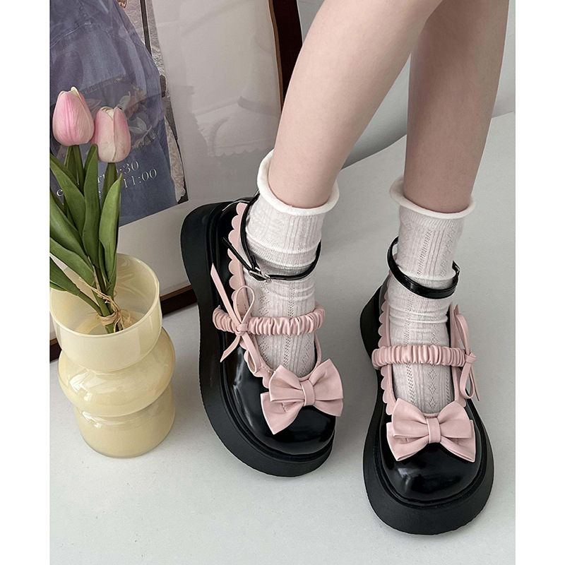Giày Lolita Nữ Mary Jane Nơ Cao Cấp Giày Búp Bê Đế Dày Mũi Tròn Phong Cách Lolita Dễ Thương 2023 TTP104