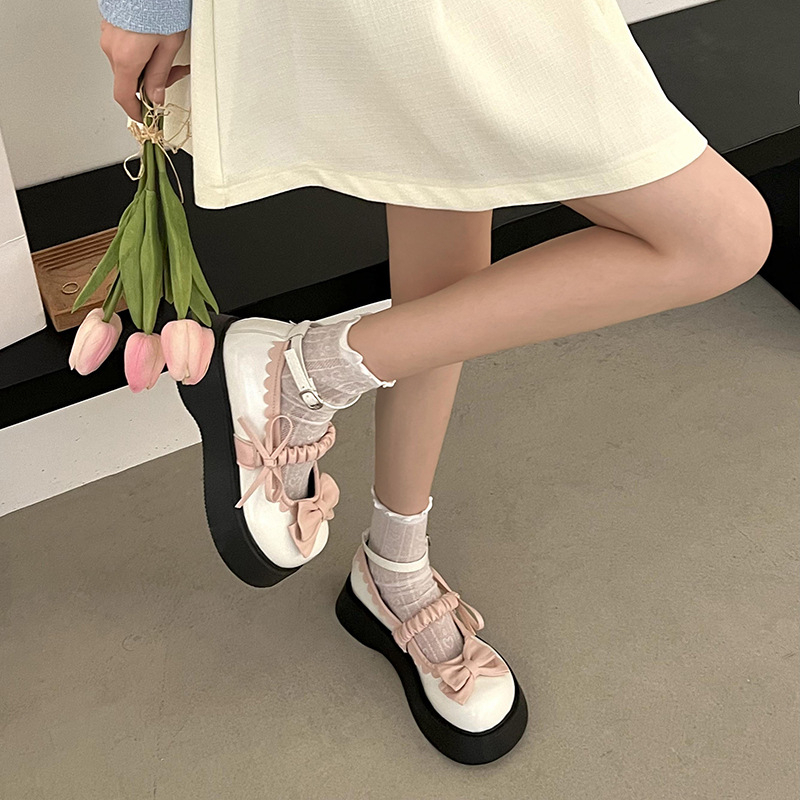Giày Lolita Nữ Mary Jane Nơ Cao Cấp Giày Búp Bê Đế Dày Mũi Tròn Phong Cách Lolita Dễ Thương 2023 TTP104