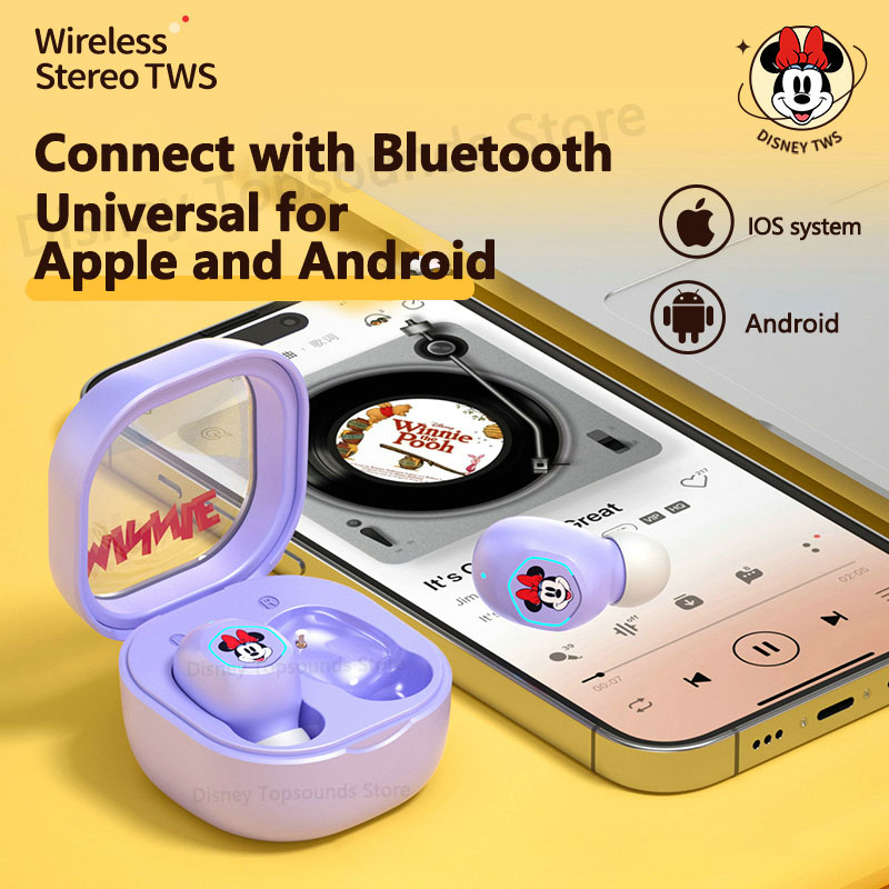 Tai Nghe Nhét Tai Bluetooth 5.2TWS Âm Thanh Sống Động Chống Nước Phong Cách Disney