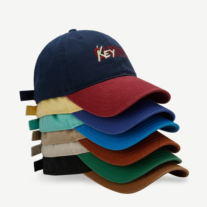 Mũ Lưỡi Trai Thêu Chữ Phối Màu Tương Phản Thời Trang Mùa Hè Hàn Quốc Cho Cặp Đôi