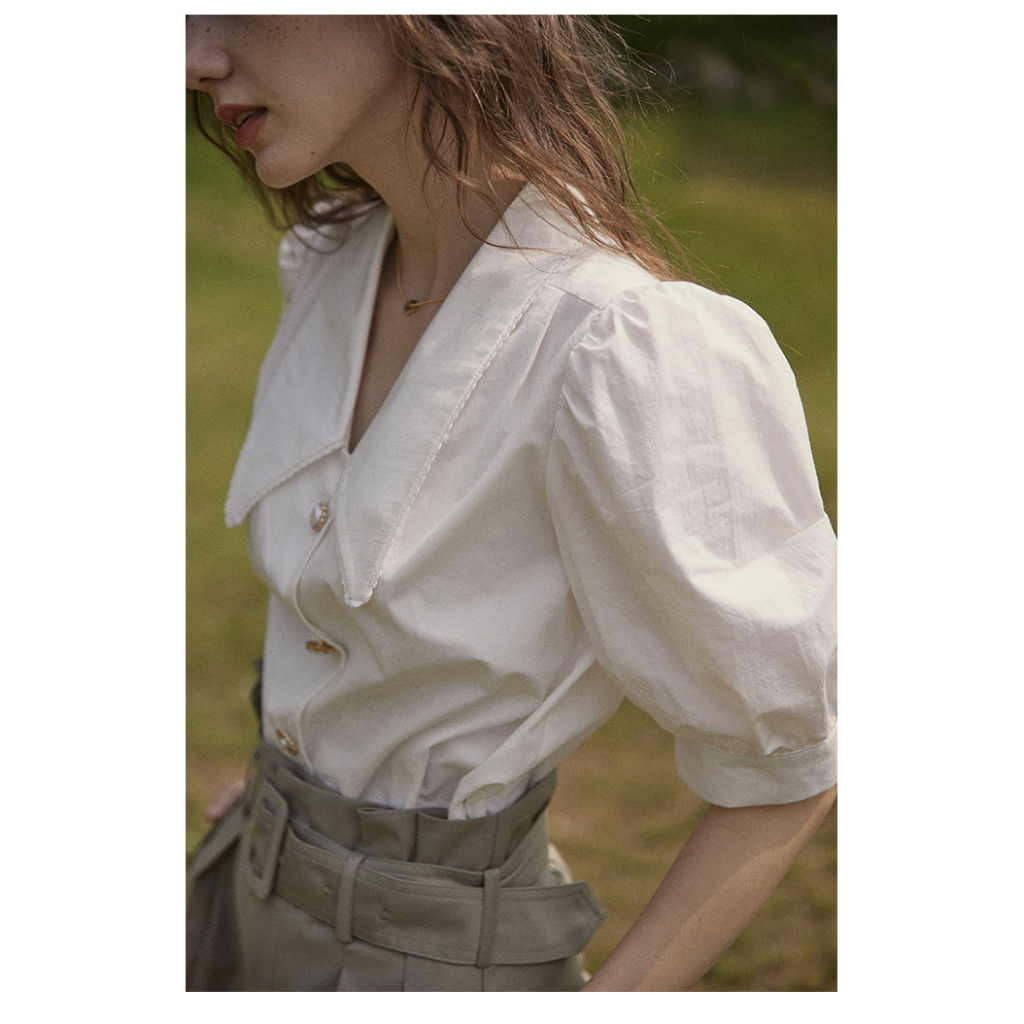 Áo Sơ Mi Tay Phồng Thời Trang Mùa Hè Pháp Cổ Điển 62180