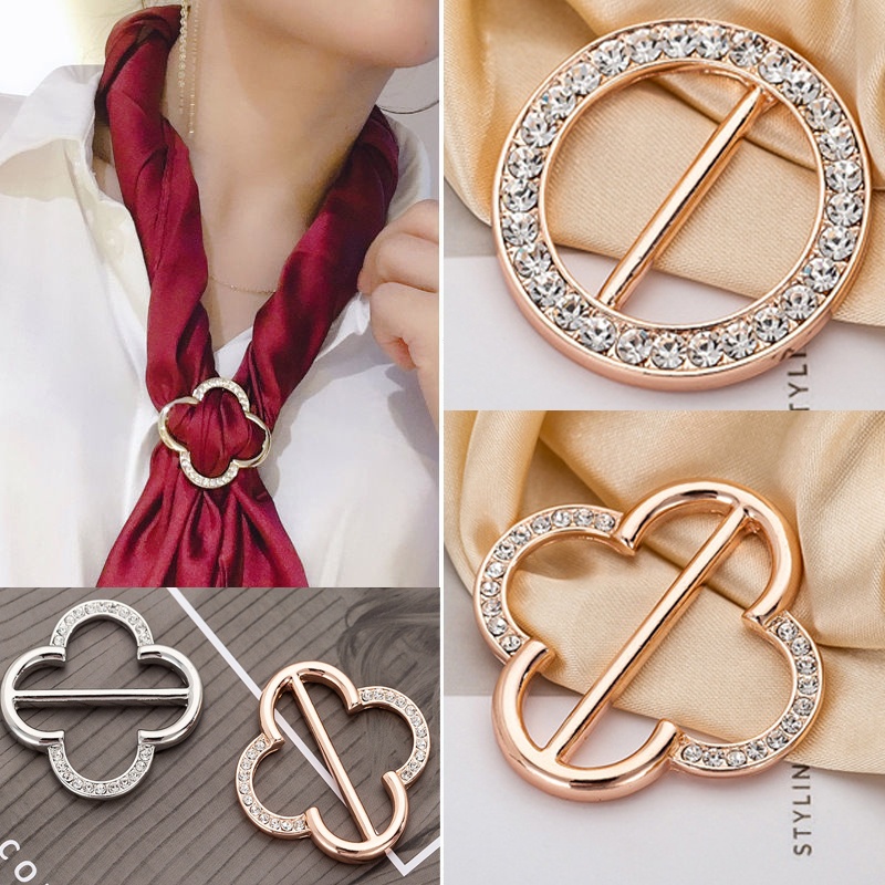 1 Nút Thắt Lưng Hình Tròn / Trái Tim Đính Đá / Ngọc Trai Đa Năng Trang Trí Áo Sơ Mi / Khăn Choàng / Thắ