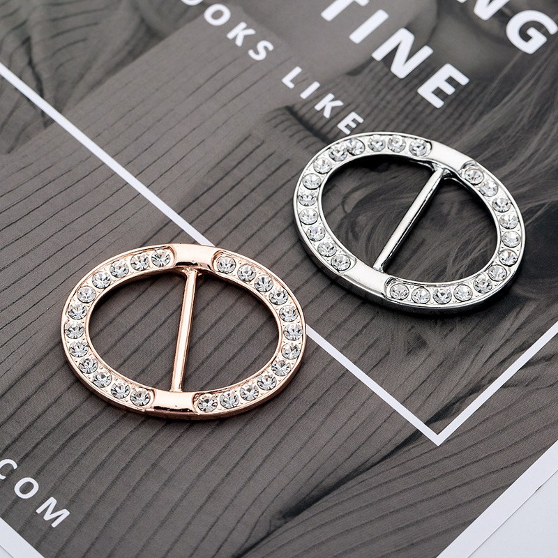 1 Nút Thắt Lưng Hình Tròn / Trái Tim Đính Đá / Ngọc Trai Đa Năng Trang Trí Áo Sơ Mi / Khăn Choàng / Thắ