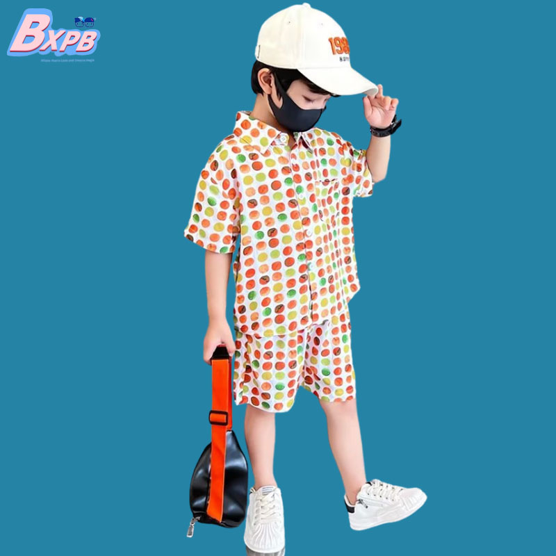 Set Áo Sơ Mi Tay Ngắn Dáng Rộng Họa Tiết Hoa Phong Cách Hawaii Hàn Quốc Thời Trang Mùa Hè Cho Bé 110-170