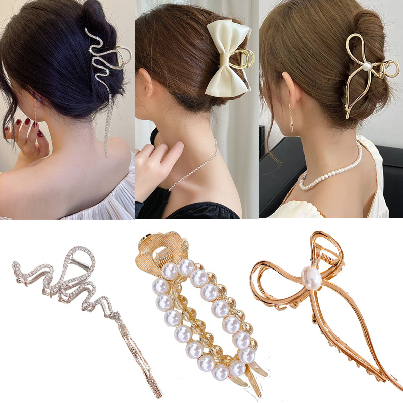 Kẹp Tóc Gợn Sóng Lớn Bằng Kim Loại 1 Cái Cho Nữ MU199