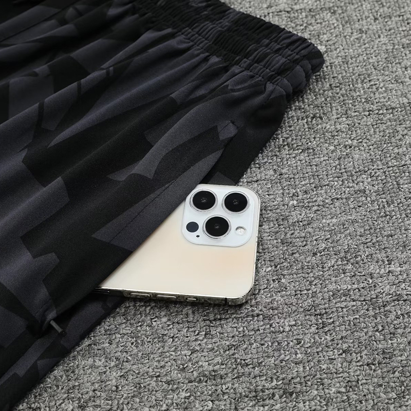 Bộ Quần Áo Tập Đá Banh Tay Ngắn Màu Đen Size S-2XL 2023-24