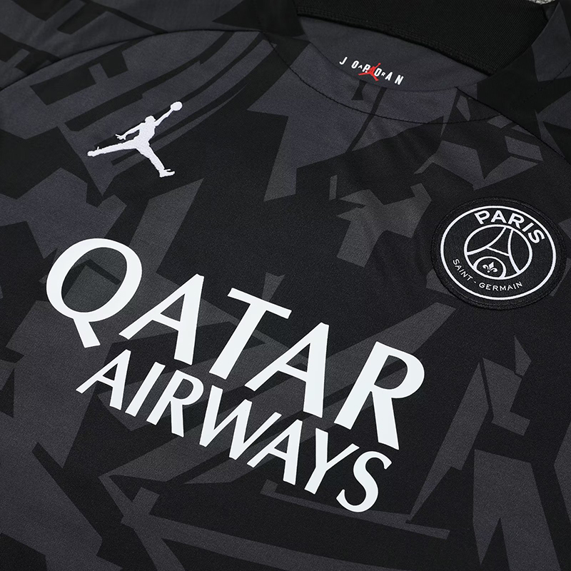 Bộ Quần Áo Tập Đá Banh Tay Ngắn Màu Đen Size S-2XL 2023-24