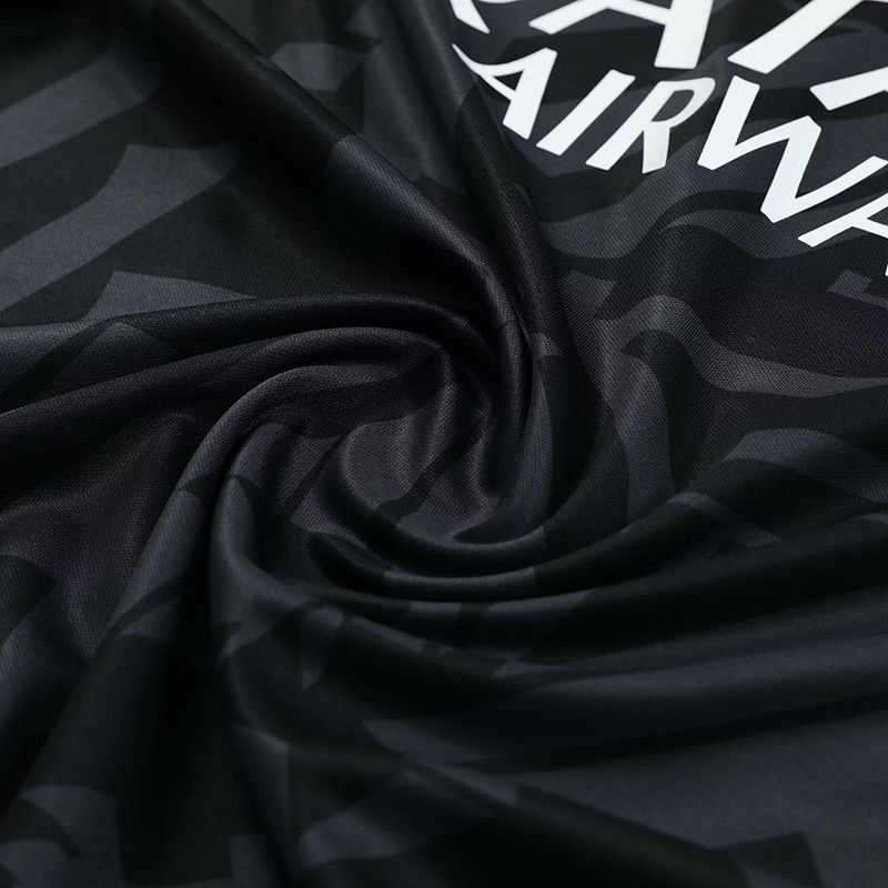 Bộ Quần Áo Tập Đá Banh Tay Ngắn Màu Đen Size S-2XL 2023-24