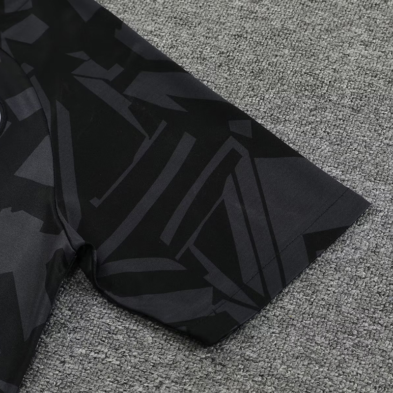 Bộ Quần Áo Tập Đá Banh Tay Ngắn Màu Đen Size S-2XL 2023-24