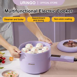 Nồi Điện URINGO Chảo Chiên Mini Chống Dính Lớp Phủ Gốm Đa Năng Sử Dụng Đơn 3L