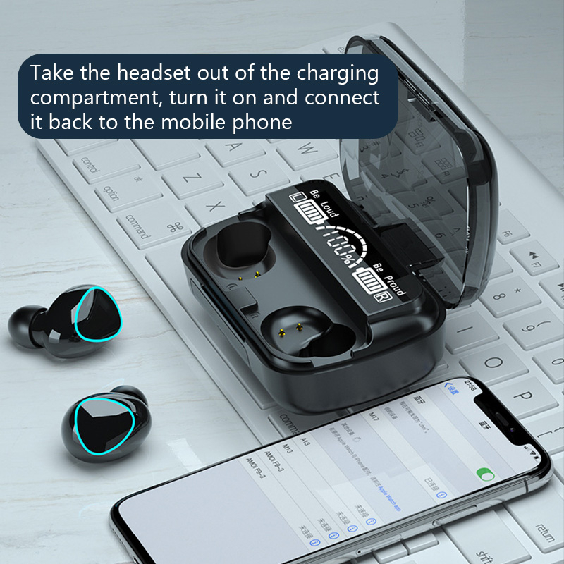 Tai Nghe Không Dây M10 TWS 5.1 Bluetooth 9D Âm Thanh HiFi Có Đèn LED Và Mic