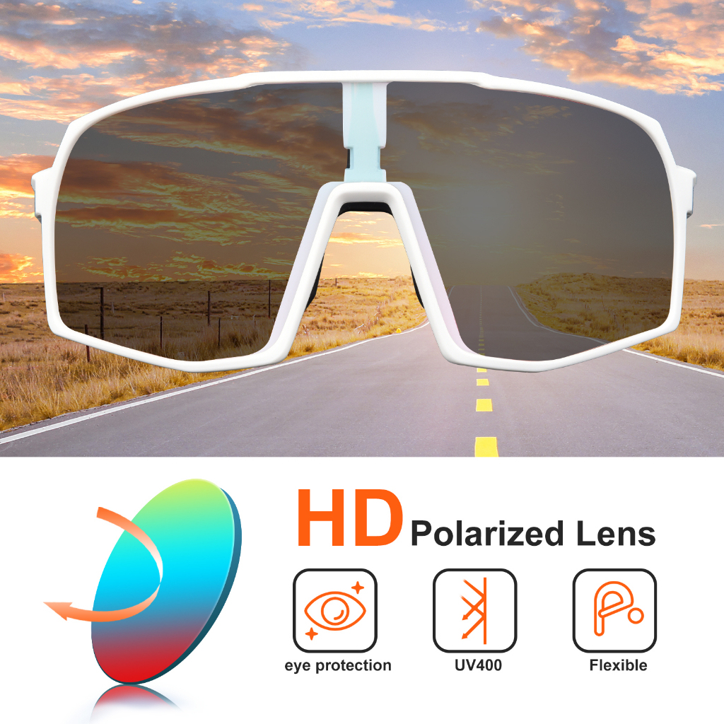 ACRUNU (3PC Free Lens) Kính đi xe đạp Kính râm thể thao cưỡi ngựa Kính phân cực Thiết bị thể thao ngoài trời