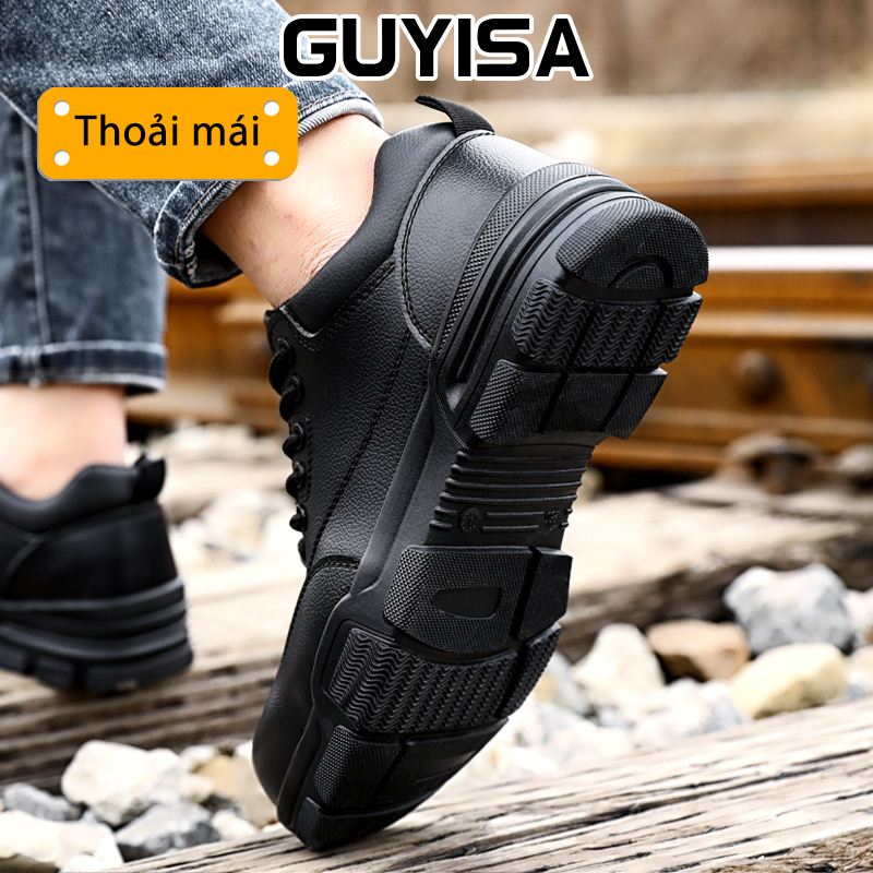 Giày Bảo Hộ Lao Động GUYISA 10KV Màu Đen Chống Nước / Dầu / Trầy Xước Thoải Mái