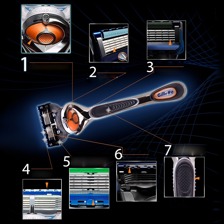 Gillette Dao Cạo Râu 5 Lưỡi Chuyên Dụng Cho Nam