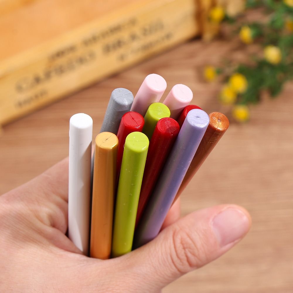 5pcs 10cm chiều dài 7mm đường kính niêm phong sáp que hạt cho keo súng nóng chảy quá trình phong bì đám cưới sáp niêm phong làm cho công cụ