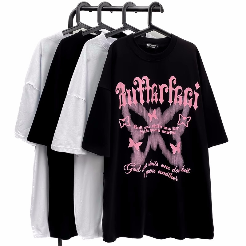 Áo Thun Cotton Ngắn Tay Dáng Rộng In Họa Tiết Thời Trang Mùa Hè Dành Cho Nam Và Nữ