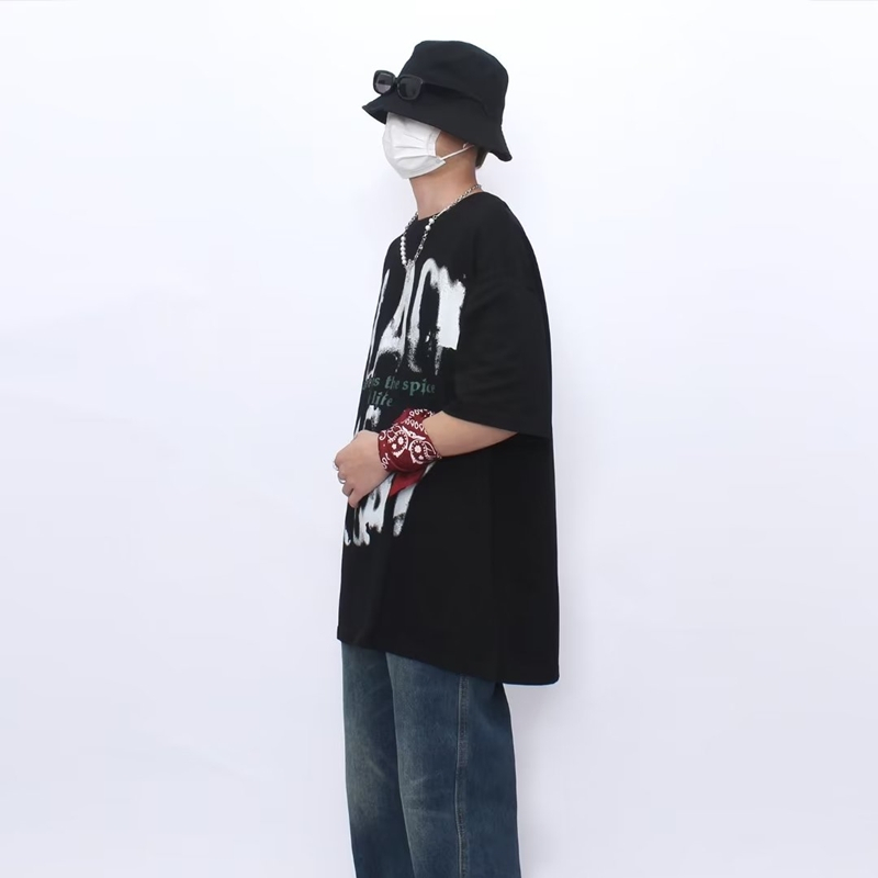 Áo Thun Cotton Tay Ngắn Dáng Rộng In Chữ Đơn Giản Thời Trang Mùa Hè Cho Cặp Đôi