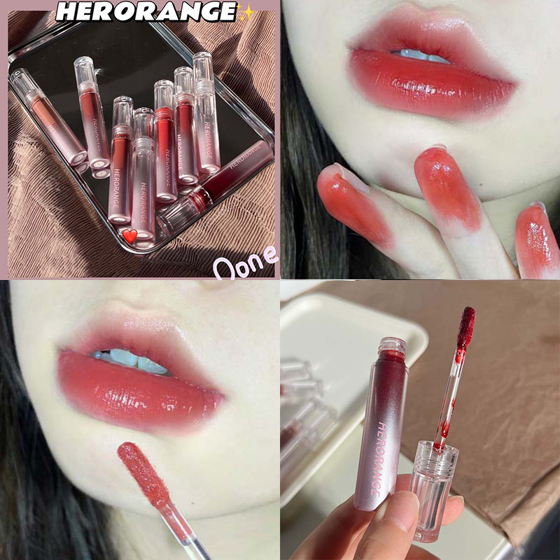 HERORANGE Mirror Lip Glaze Son bóng giữ ẩm màu tự nhiên lâu trôi và không dễ phai màu son dưỡng ẩm