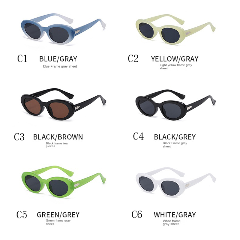 Kính Mát Gọng Oval Nhỏ Y2K Phong Cách Vintage Thời Trang Cho Nam Nữ