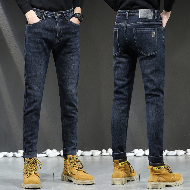 Quần Jean Co Giãn Ống Suông Thêu Hình Ong Nhỏ Thời Trang Cho Nam