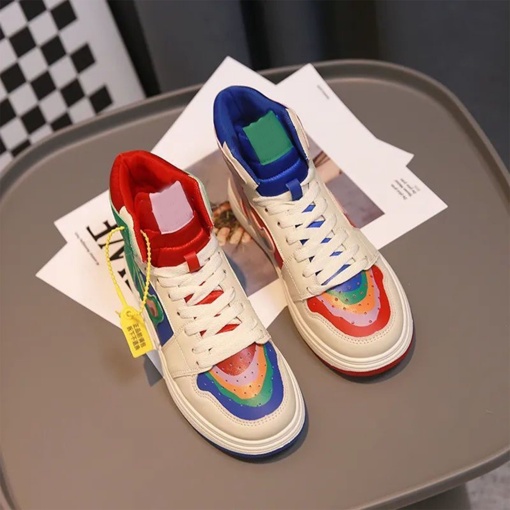 Thonglor Shoe Nữ Giày Retro Đa Năng Hợp Thời Trang Đế Cao Su Da PU Trên Hàng Đầu Nhiều Màu Sắc Sneaker run 2 u