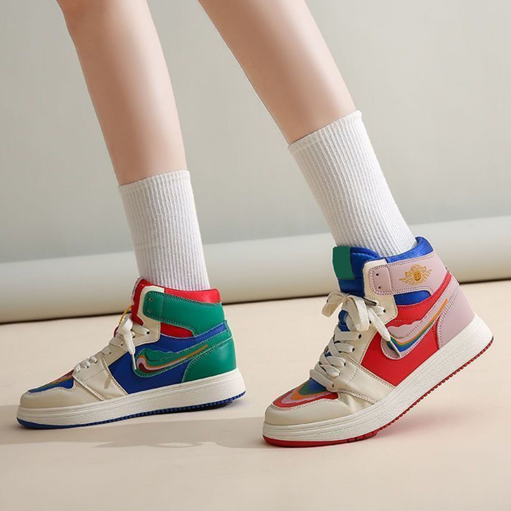 Thonglor Shoe Nữ Giày Retro Đa Năng Hợp Thời Trang Đế Cao Su Da PU Trên Hàng Đầu Nhiều Màu Sắc Sneaker run 2 u