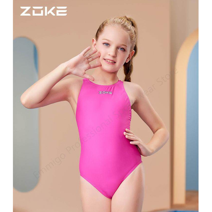 Đồ Bơi Một Mảnh Chuyên Nghiệp Họa Tiết ZOKE Cho Bé Gái 2-18 Tuổi